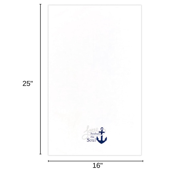 SERAFINA HOME Luxury 2 Hand Towels Nautical Embroidered “Love Anchors the Soul” - Picture 8 of 9